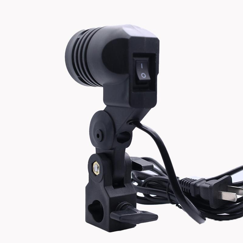 Photography Umbrella Lights - 黒 1.8 メートルケーブルコード E27 ソケットソフトボックス写真ライトランプ電球ベース傘ホルダー付き写真撮影電球マウント F