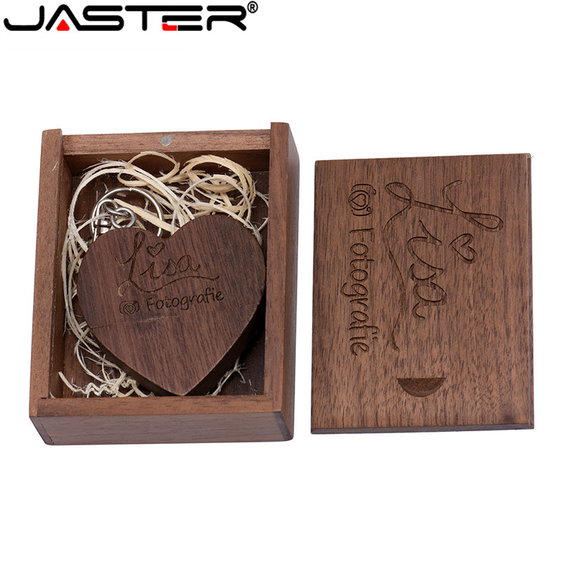 Photography Of Memories - JASTER USB 2.0 木製ハートフラッシュドライブペンドライブ 64 ギガバイト