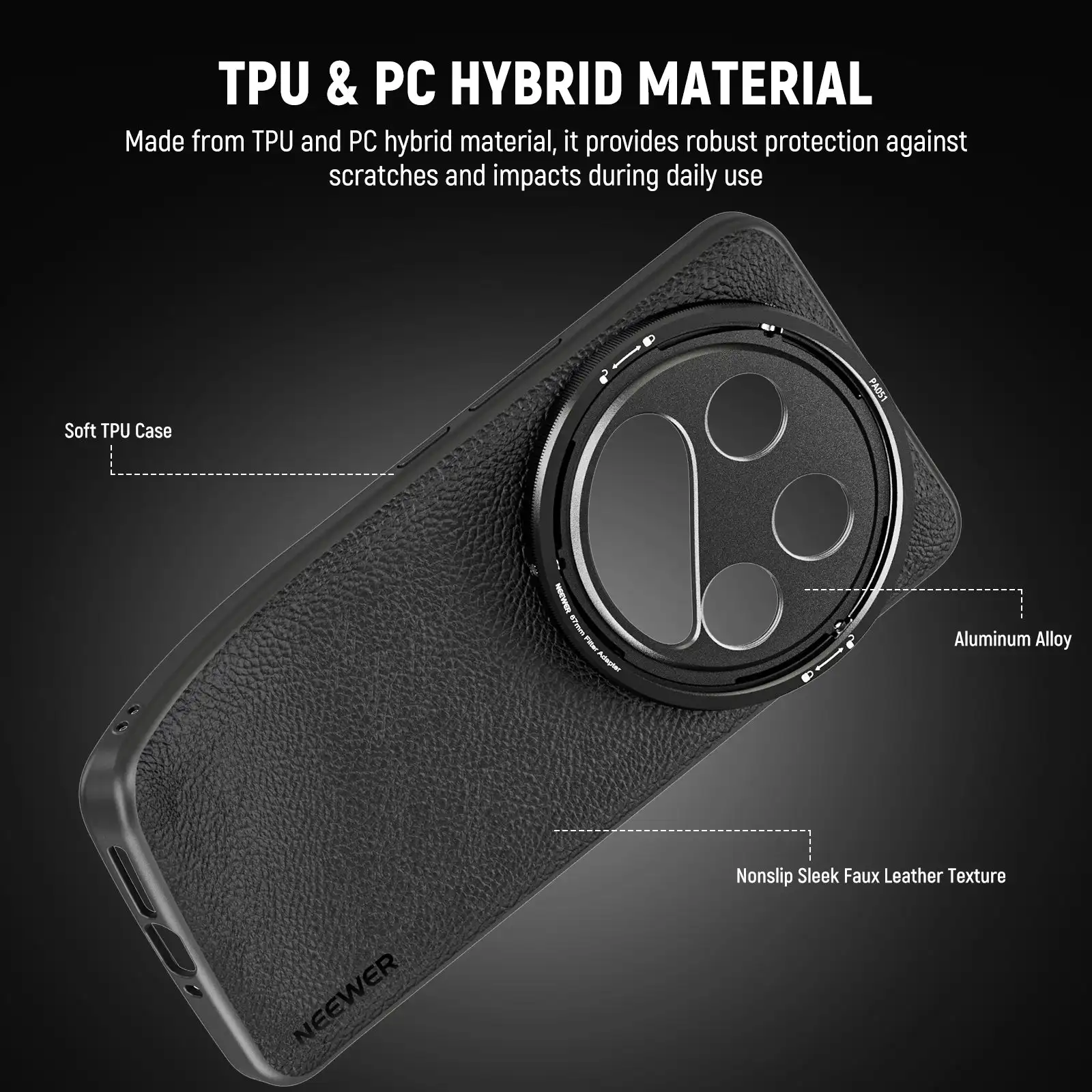 Photography Xiaomi 14 Ultra - NEEWER PA051 プロ仕様 撮影用スマホケース 17mmレンズネジと67mmフィルターアダプター付き Magsafe対応