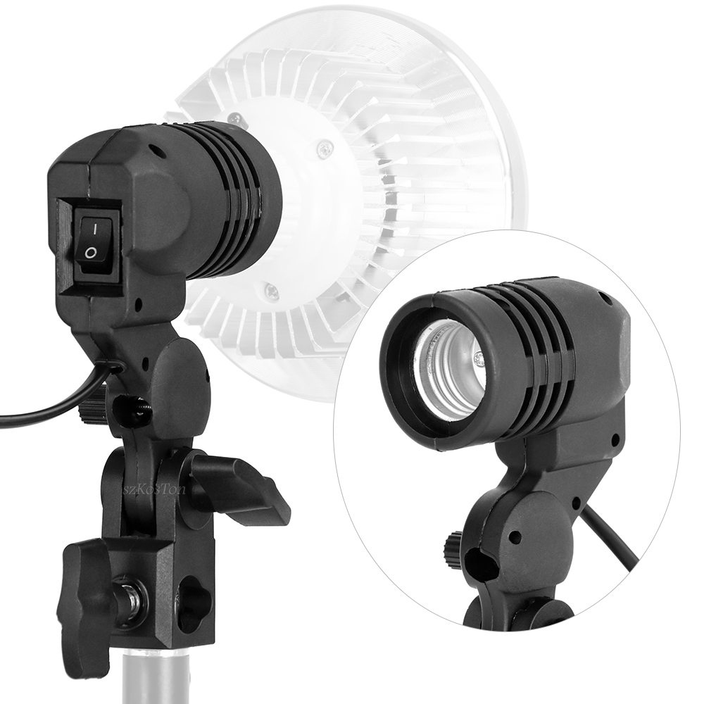 Photography Umbrella Lights - シングルヘッド電球ホルダー E27 ソケットフラッシュ傘ブラケット写真照明電球ホルダー写真スタジオアクセサリー米国 EU