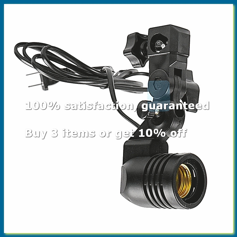 Photography Umbrella Lights - ライトランプフォトスタジオ E27 AC ソケット写真撮影 1.8 メートルケーブルコード電球スタンド傘ホルダー付き電球マウント