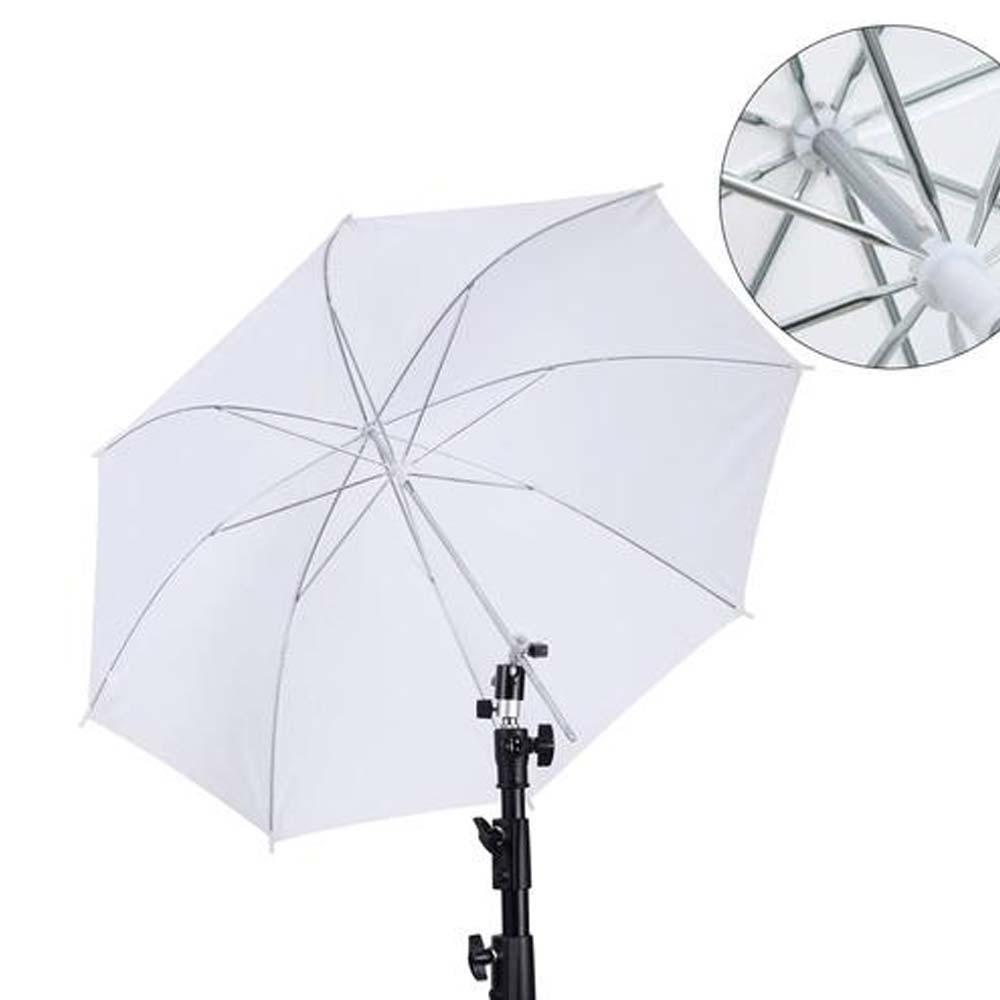 Photography Umbrella Lights - 50cm/20インチ撮影用傘 金属ハンドル付き ホワイトソフト照明傘 ディフューザー 簡単設置 ライトクロス