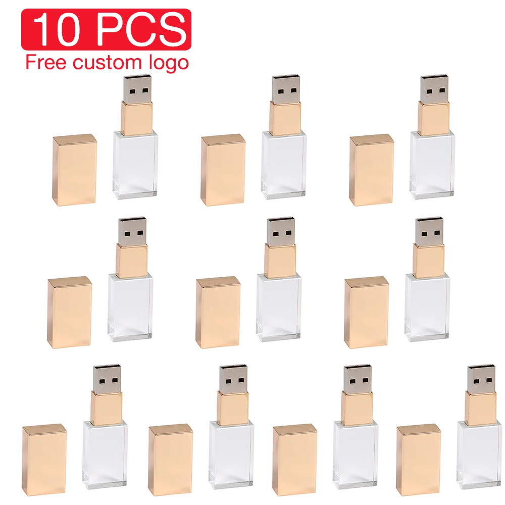 Photography Of Memories - 10 個ロットクリスタル USB フラッシュドライブ 128GB 無料カスタムロゴペンドライブ