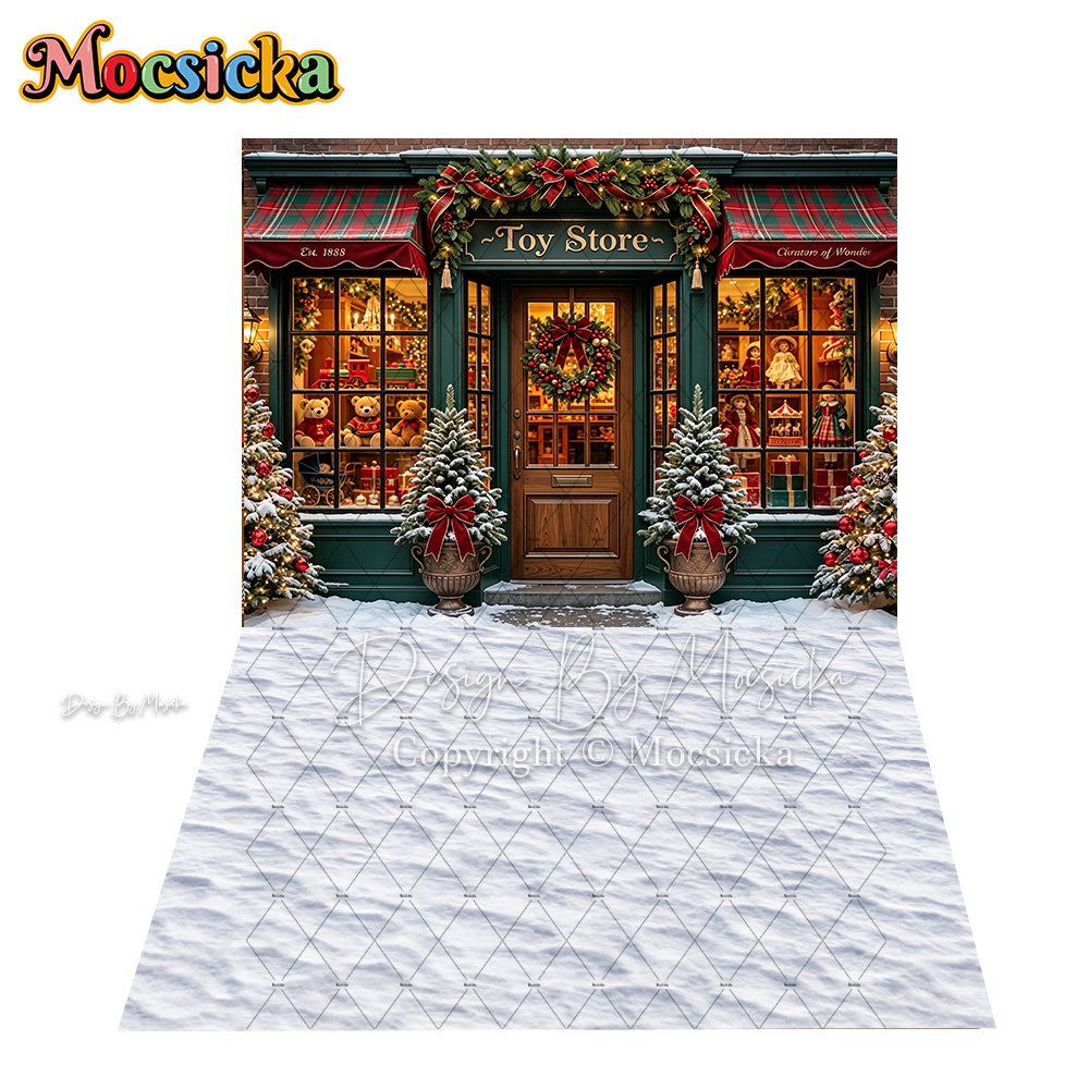 モシッカ クリスマスおもちゃ店 街角の背景幕 写真撮影 雪の - Photography Urban のレビューと価格