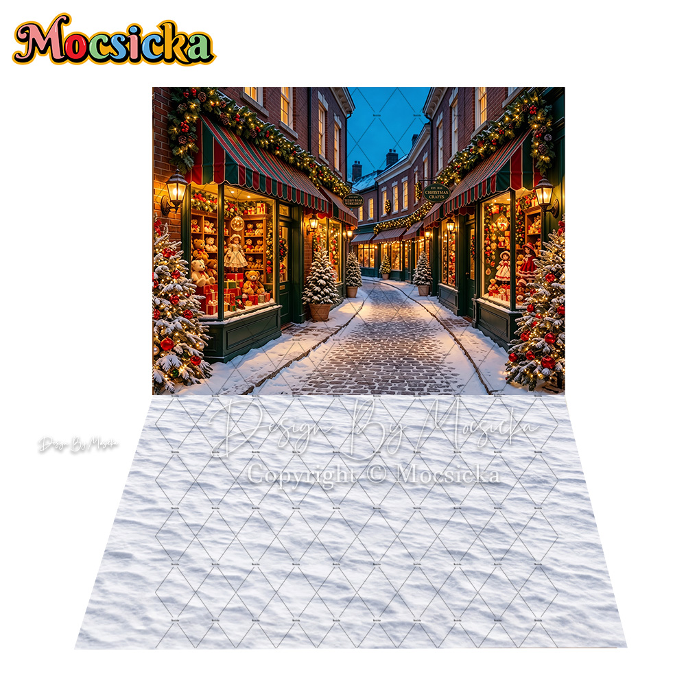 モシッカ クリスマスおもちゃ店 街角の背景幕 写真撮影 雪の - Photography Urban のレビューと価格