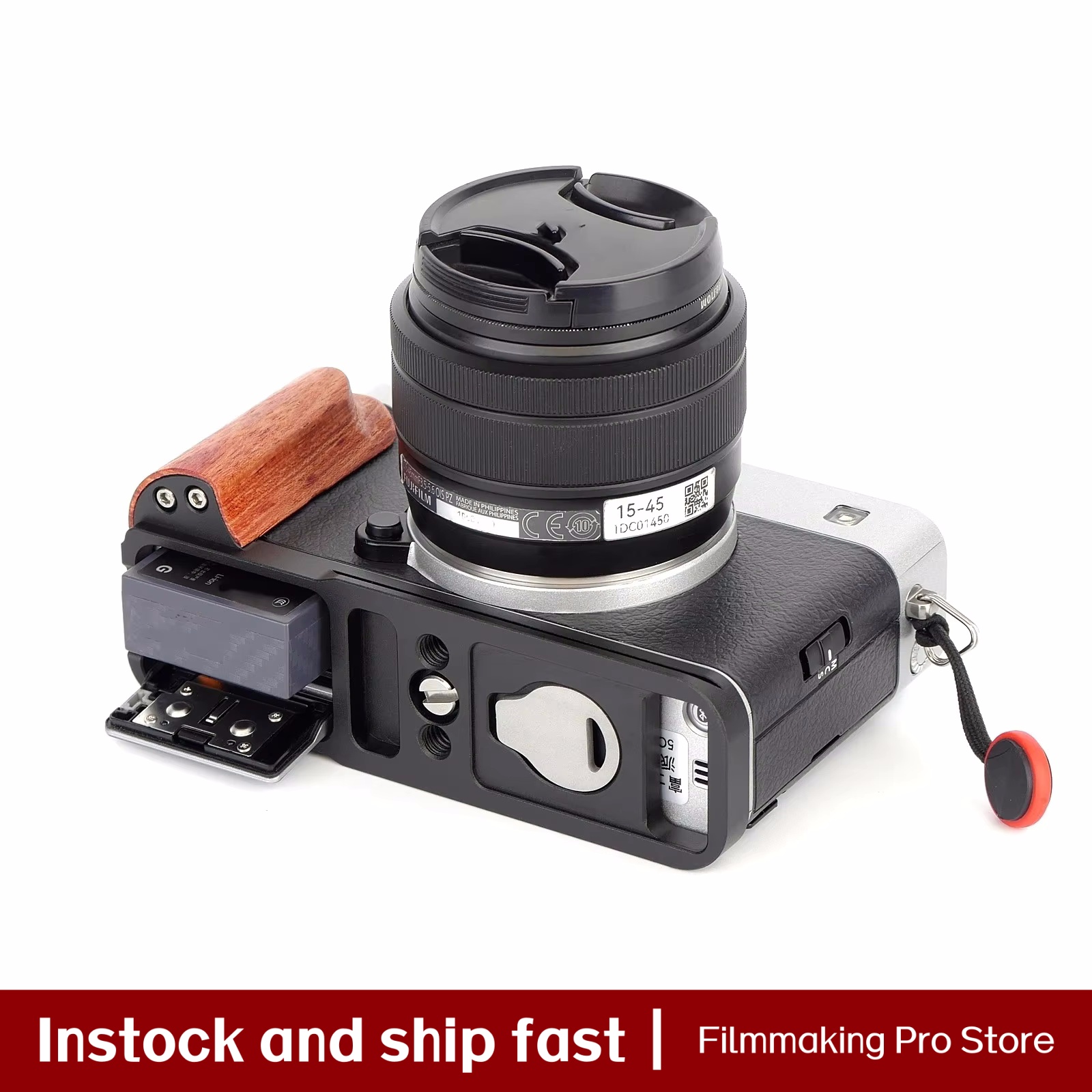 FITTEST 木製ハンドグリップ 富士フイルム X-E5  - Camera Cage Baseplate のレビューと価格
