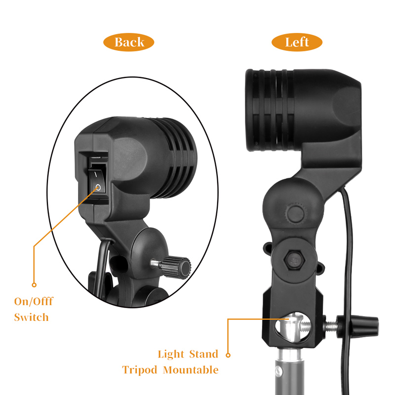 1.8mケーブル電球ホルダー,e26/e27電球ホルダー付き - Photography Umbrella Lights のレビューと価格