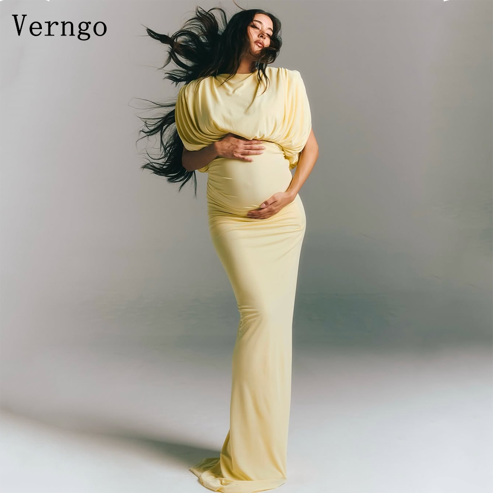 Verngo ライトイエロークレープマタニティドレススリムス - Photography Yellow Light のレビューと価格