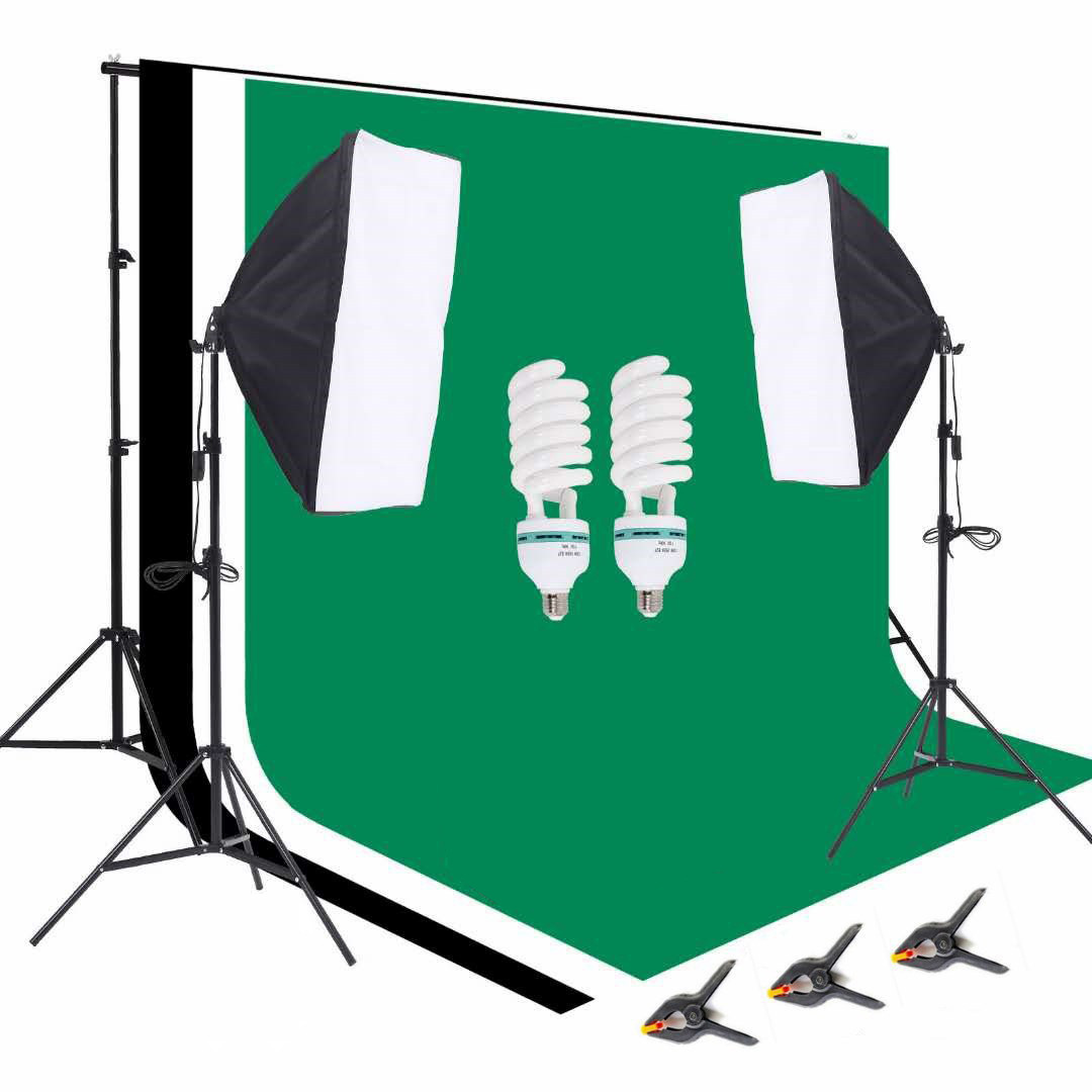 1つの写真スタジオ機材セット、2.6 * 3m背景スタンド、 - Photography Umbrella Lights のレビューと価格