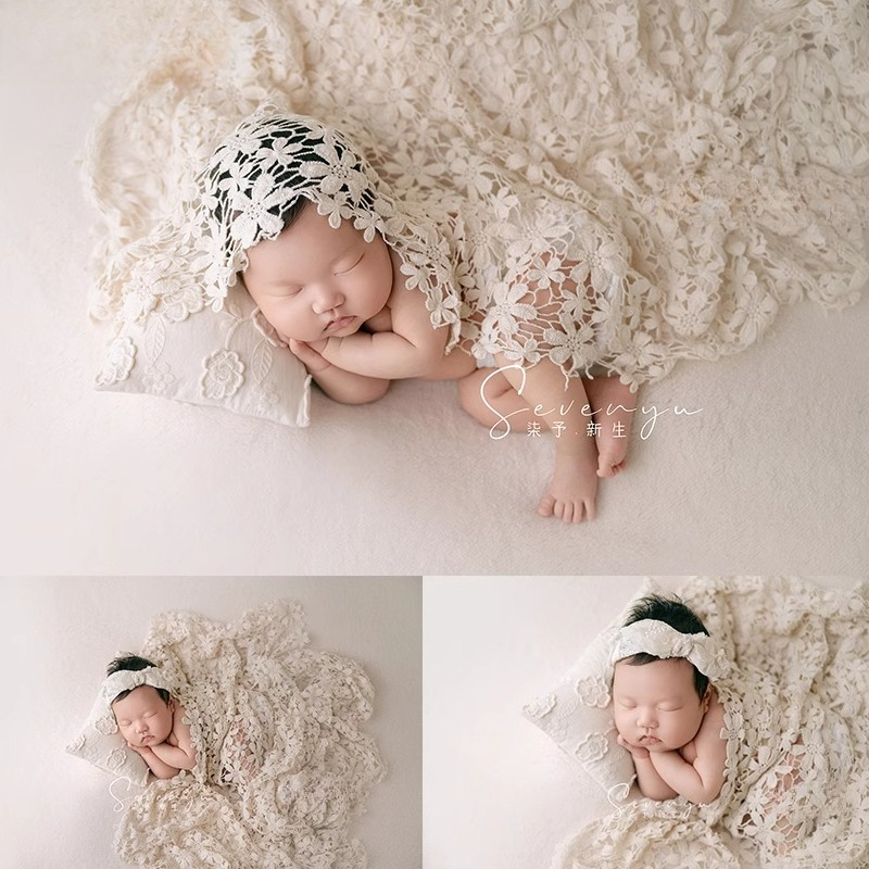 新生児写真撮影用小道具 女の赤ちゃん用 ホワイト背景 花柄ヘ - Photography Outfits のレビューと価格